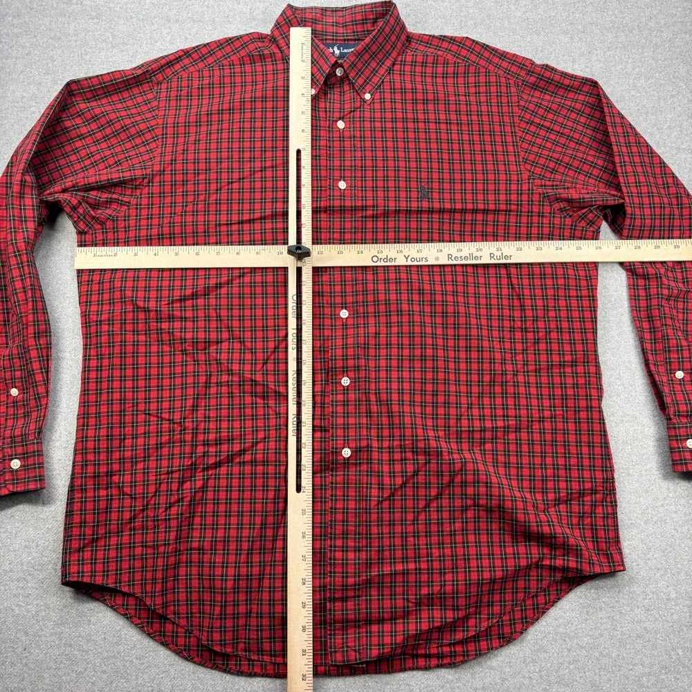 Polo Ralph Lauren Yarmouth Shirt Mens 16.5-35 (Large) Red Plaid Button Down Prep